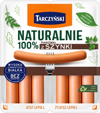 TARCZYNSKI PAROWKI NATURALNE 100% Z SZYNKI 200G