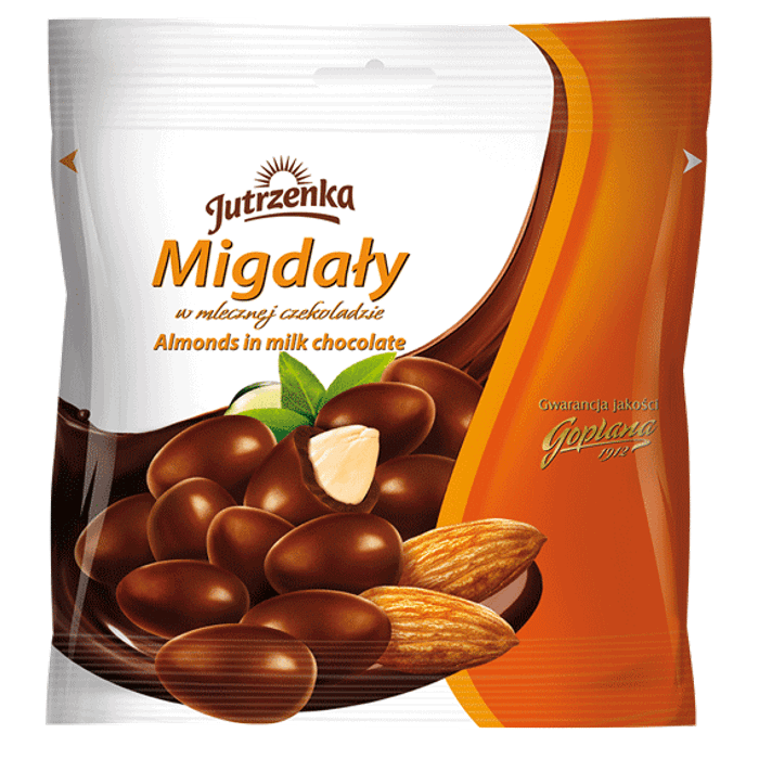 JUTRZENKA DRAŻE MIGDAŁY W CZEKOLADZIE MLECZNEJ 80G
