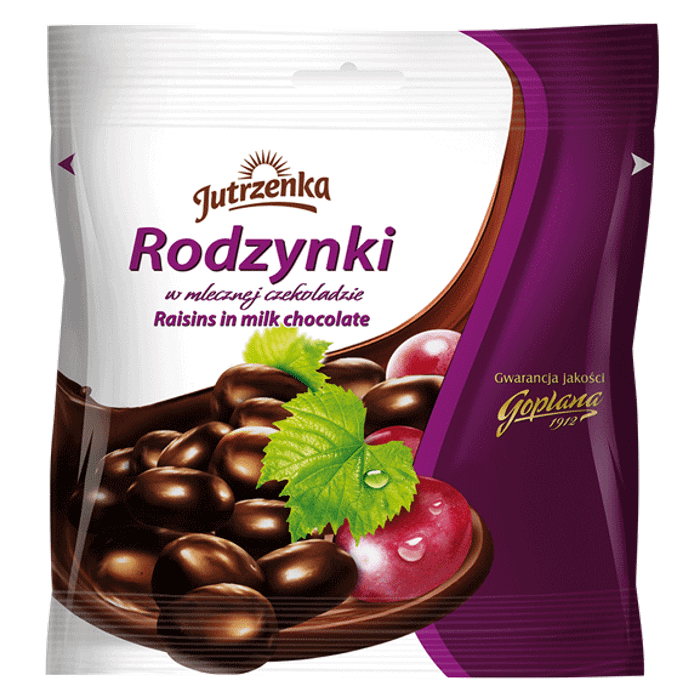 JUTRZENKA DRAŻE RODZYNKI W CZEKOLADZIE MLECZNEJ 80G