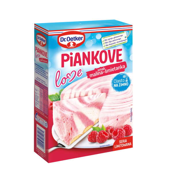 DR OETKER CIASTO W PROSZKU 160G PIANKOVE LOVE MALINA SMIETANKA