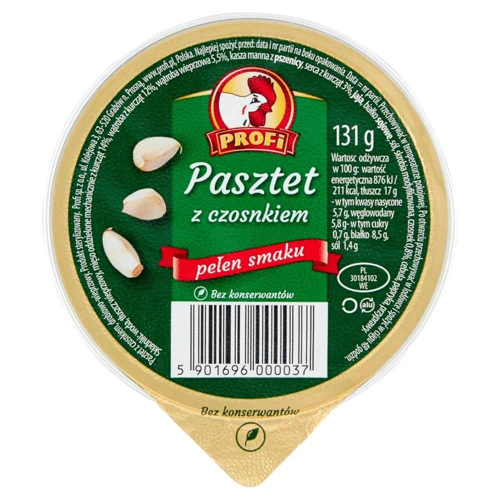 PASZTET Z CZOSNKIEM PROFI 131g