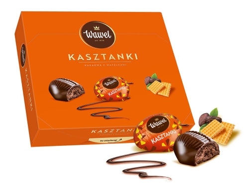WAWEL BOMBONIERKA 330G KASZTANKI Z NADZIENIEM