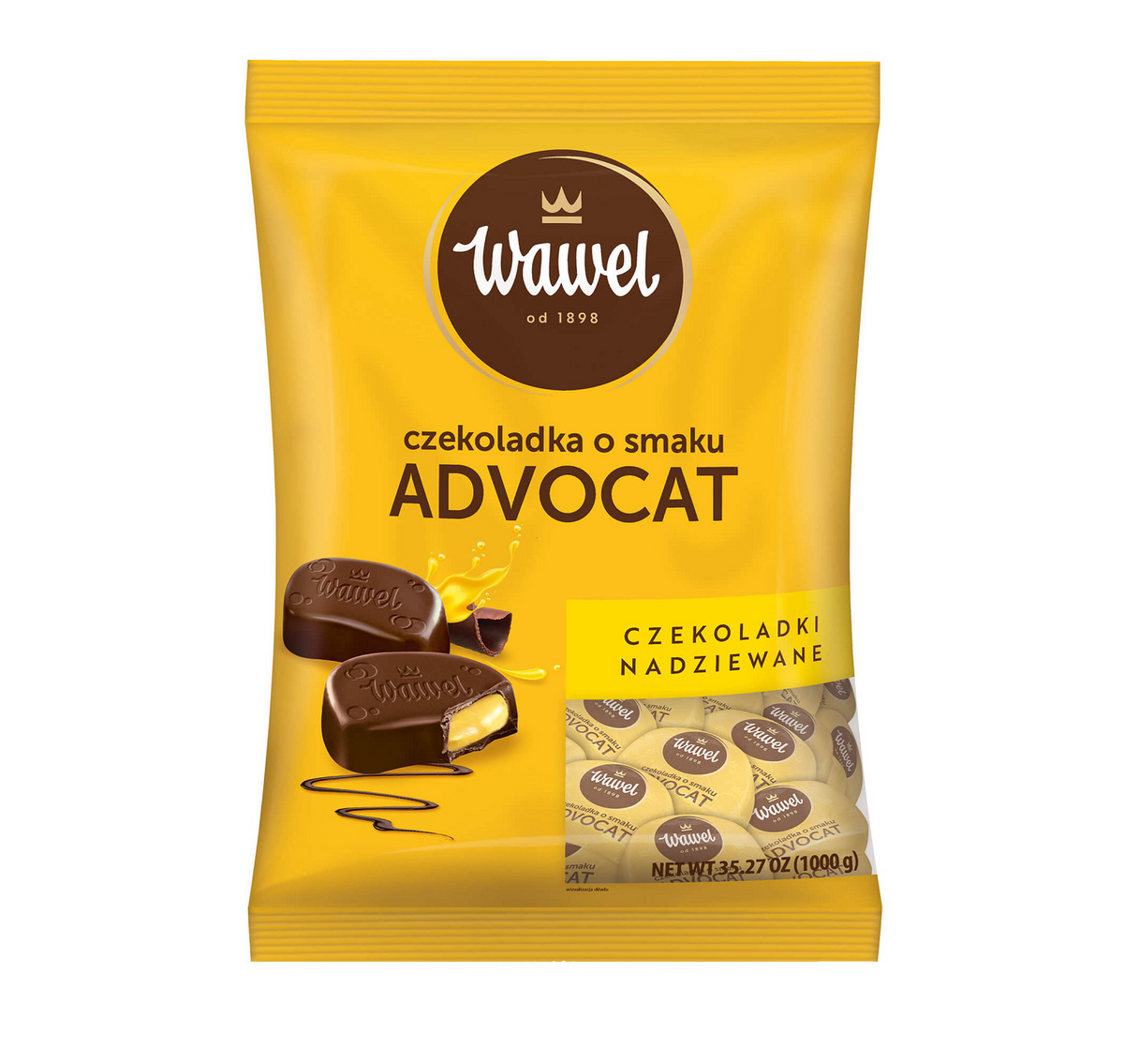 WAWEL CZEKOLADKI LUZ 1KG ADVOCAT Z NADZIENIEM