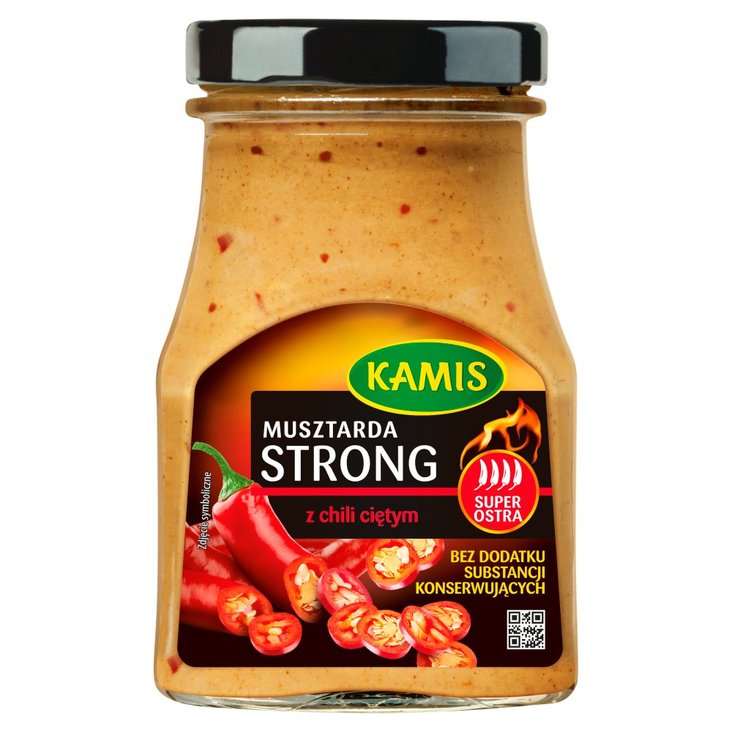 KAMIS MUSZTARDA STRONG CHILI CIĘTE 185G