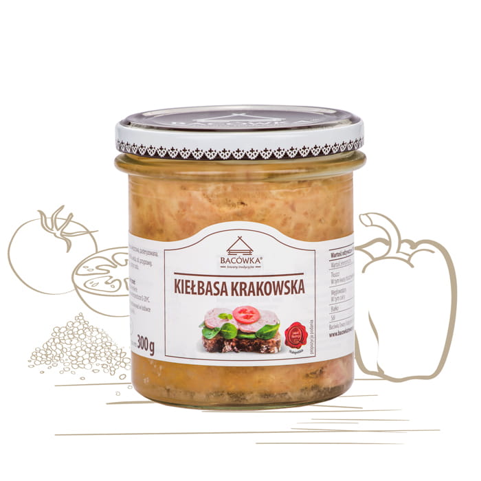 BACÓWKA KIEŁBASA KRAKOWSKA SŁOIK 300G