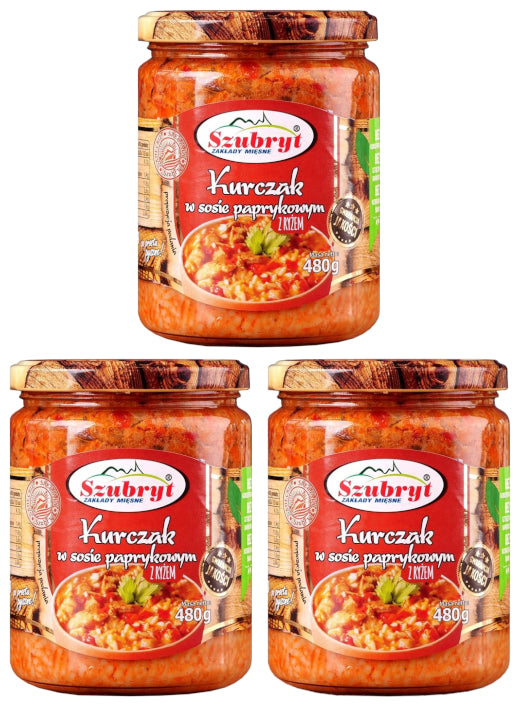 SZUBRYT KURCZAK W SOSIE PAPRYKOWYM Z RYŻEM 480G