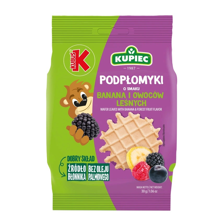 KUBUŚ PODPŁOMYKI 30G BANAN OWOCE LEŚNE