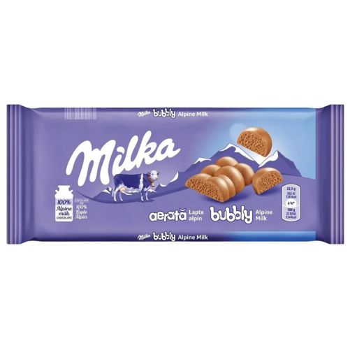 MILKA CZEKOLADA 90G BUBBLY ALPINE MILK