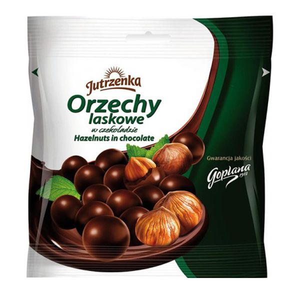 JUTRZENKA DRAŻE ORZECH LASKOWY W CZEKOLADZIE 80G