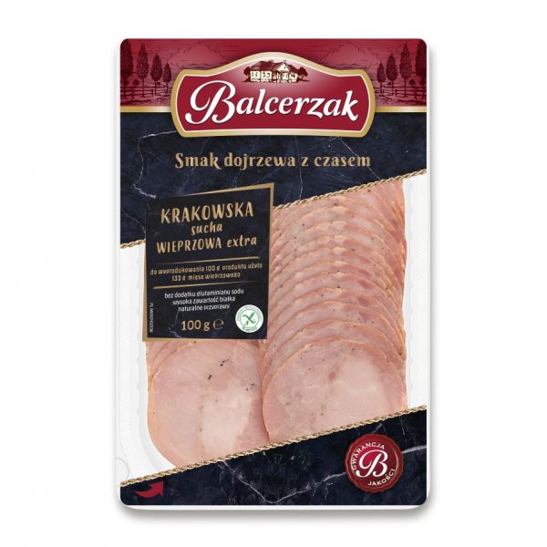 BALCERZAK KIELBASA KRAKOW SUCHA WIEP EXT PLAS 100G