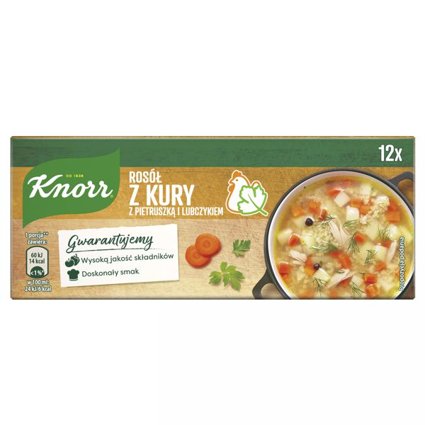 KNORR BULION 120G KOSTKA Z KURY Z PIETRUSZKA I LUBCZYKIEM