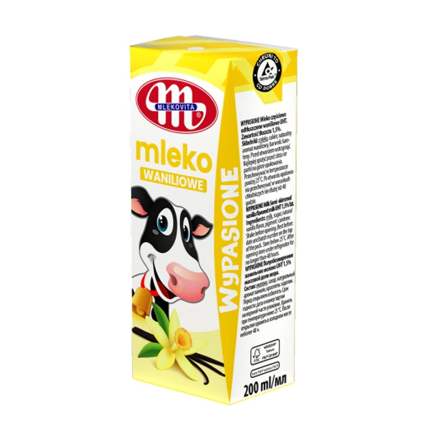 MLEKOVITA MLEKO WYPASIONE 200ML O SMAKU WANILIOWYM