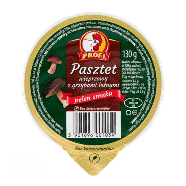PROFI PASZTET WIEPRZOWY Z GRZYBAMI LEŚNYMI 130G