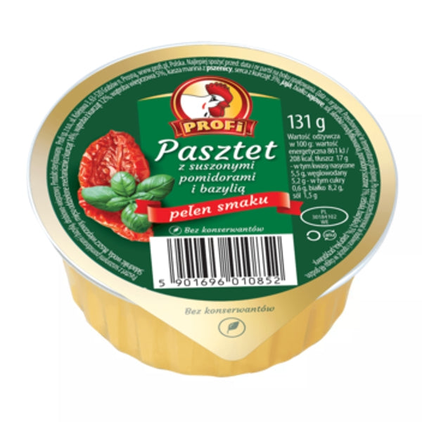 PROFI PASZTET Z DROBIEM I SUSZ.POMIDOR/BAZYLIĄ 131 G
