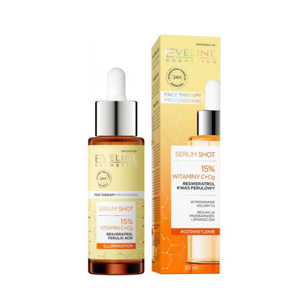 EVELINE SERUM SHOT 15% WITAMINY C+CG ROZŚWIETLENIE 30ML