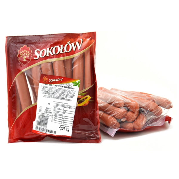 SOKOŁÓW PARÓWKI HOT DOG Z INDYKA 1KG