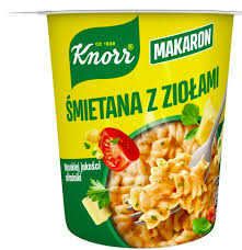KNORR DANIE INSTANT 59G KUBEK MAKARON SMIETANA Z ZIOLAMI