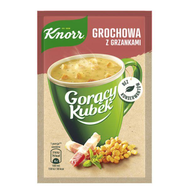 KNORR ZUPA GORACY KUBEK GROCHOWA Z GRZANKAMI 21G