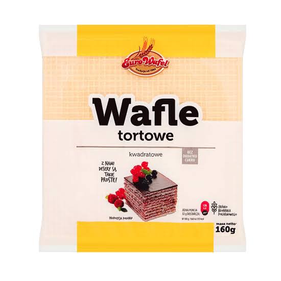 EUROWAFEL WAFLE TORTOWE KWADRATOWE 160G