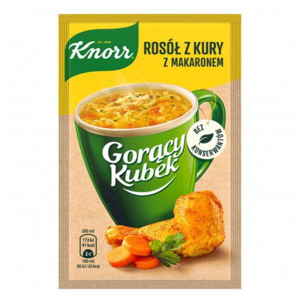 KNORR GORĄCY KUBEK ROSÓŁ Z KURY Z MAKARONEM 12g