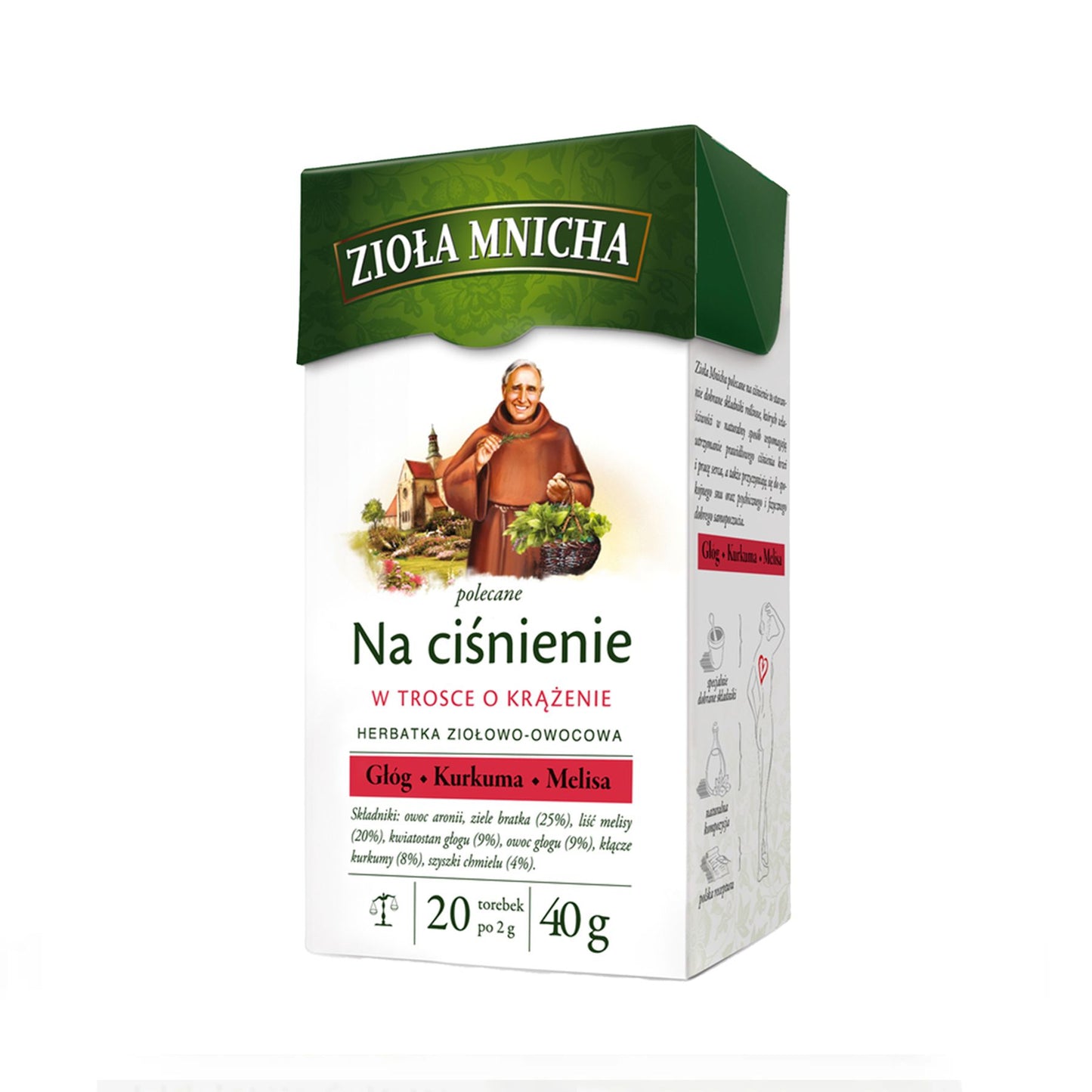 HERBAPOL HERBATA ZIOŁA MNICHA NA CIŚNIENIE 2G+20T