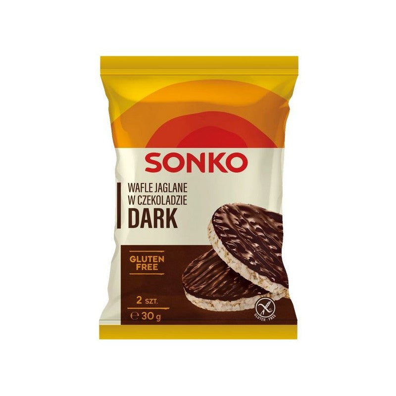 Wafle jaglane w czekoladzie deserowej Sonko 30g
