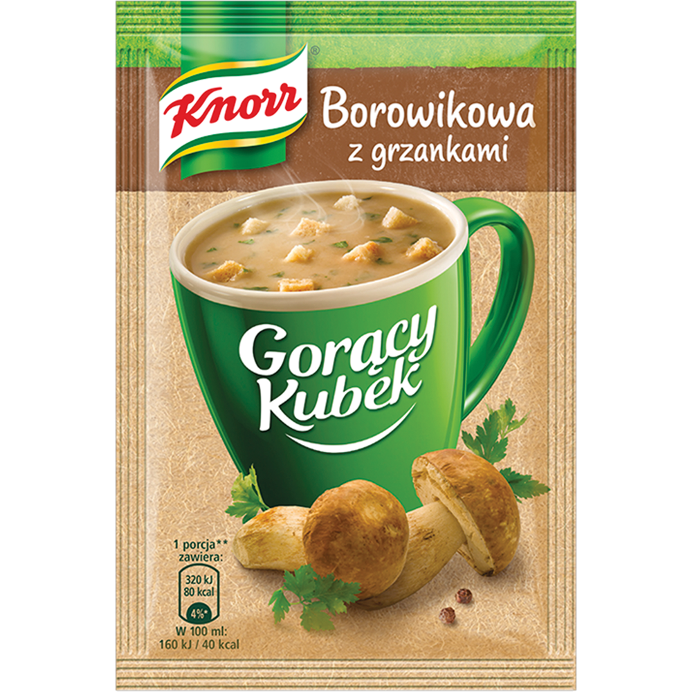 KNORR GORACY KUBEK ZUPA 15G BOROWIKOWA Z GRZANKAMI