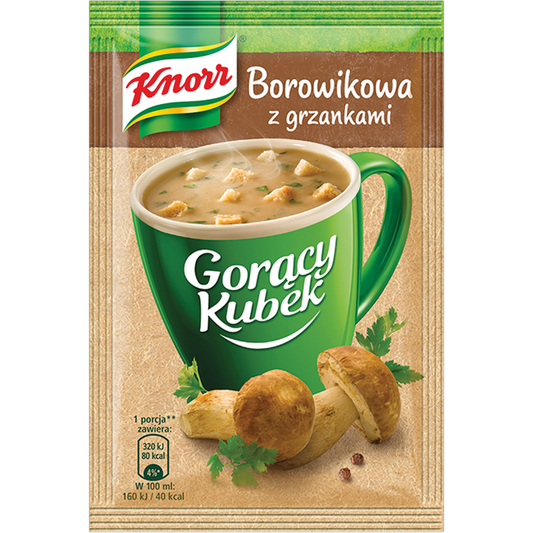 KNORR GORACY KUBEK ZUPA 15G BOROWIKOWA Z GRZANKAMI