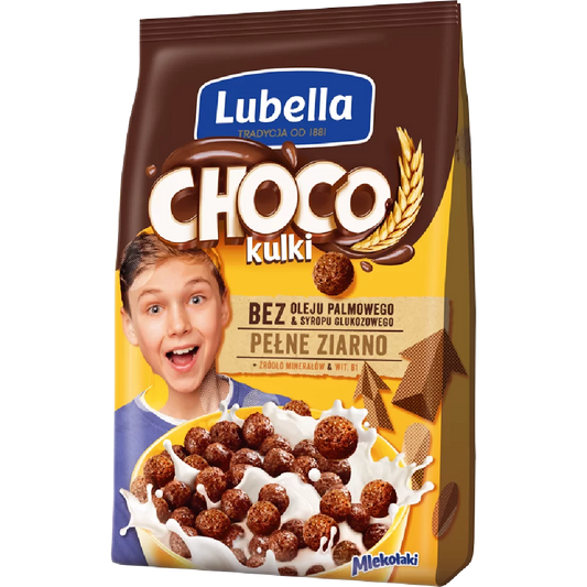 LUBELLA PLATKI MLEKOLAKI 250G KULECZKI CZEKOLADOWE