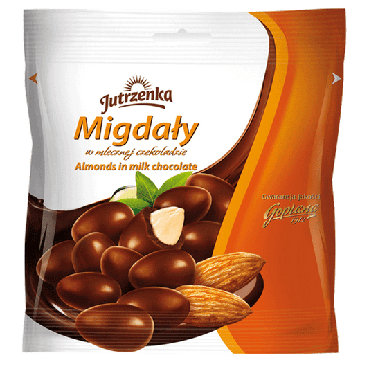 JUTRZENKA DRAŻE MIGDAŁY W CZEKOLADZIE MLECZNEJ 80G