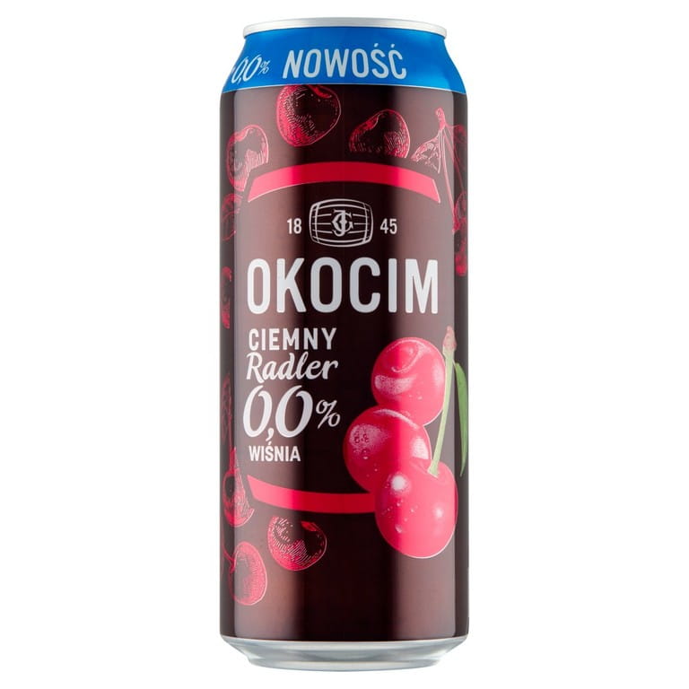 PIWO OKOCIM RADLER 0% CIEMNA WIŚNIA PUSZKA 4-PAK  500ML