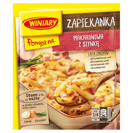 WINIARY POMYSŁ NA ZAPIEKANKĘ MAKARONOWĄ Z SZYNKĄ 35G