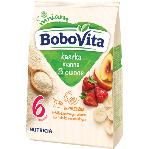 BOBOVITA KASZKA 180G MANNA 3 OWOCE (6MC)*9