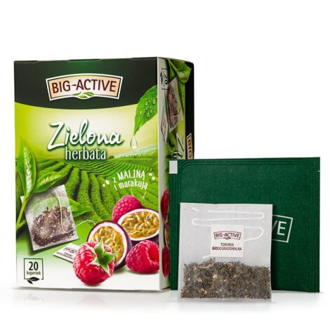 BIG-ACTIVE HERBATA EXP ZIELONA Z MALINA I MARAKUJA 20*1,7G [12]