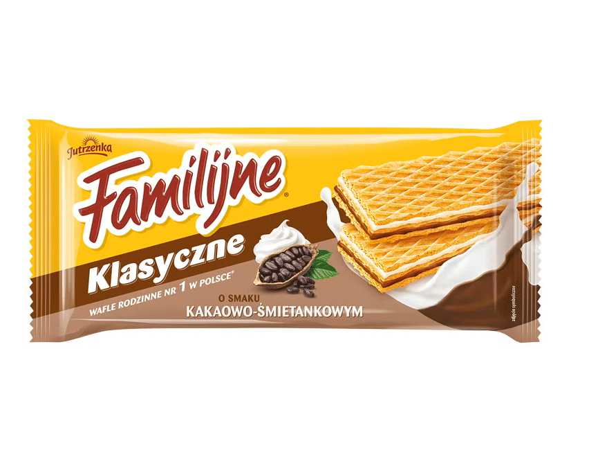 JUTRZENKA WAFLE FAMILIJNE Z NADZIENIEM KAKAO-SMIET 180G