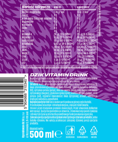 WK DZIK NAPOJ WITAMINOWY 500ML WINOGRON