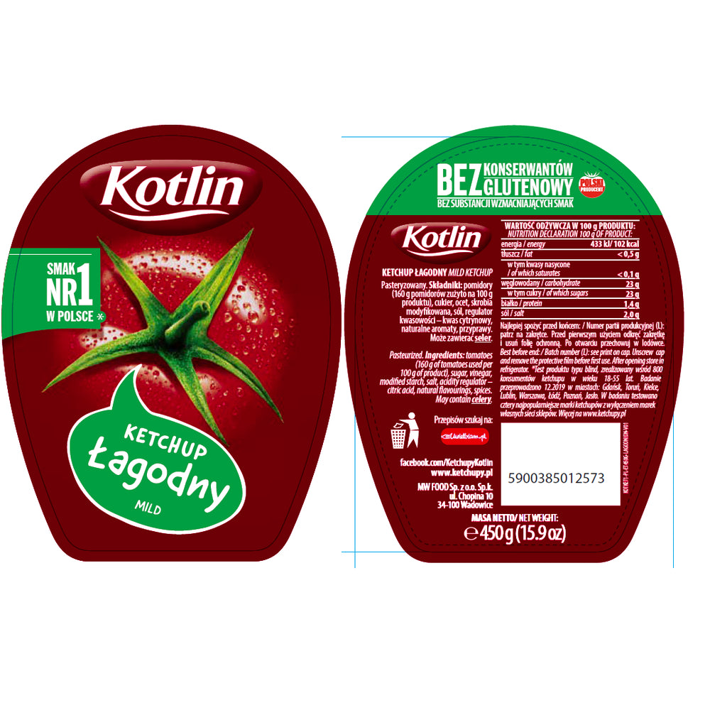 Ketchup łagodny Kotlin 450g