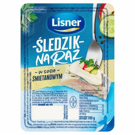 LISNER ŚLEDZIK NA RAZ Z SOSEM ŚMIETANOWYM 100G