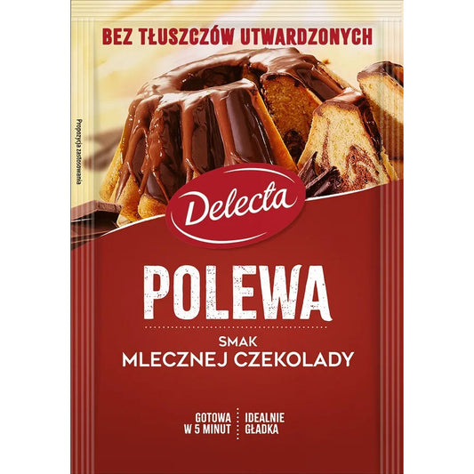 DELECTA POLEWA MLECZNA CZEK TWARDA100G / MILK CHOCOLATE FLAVOUDELECTA RGLAZE 100G