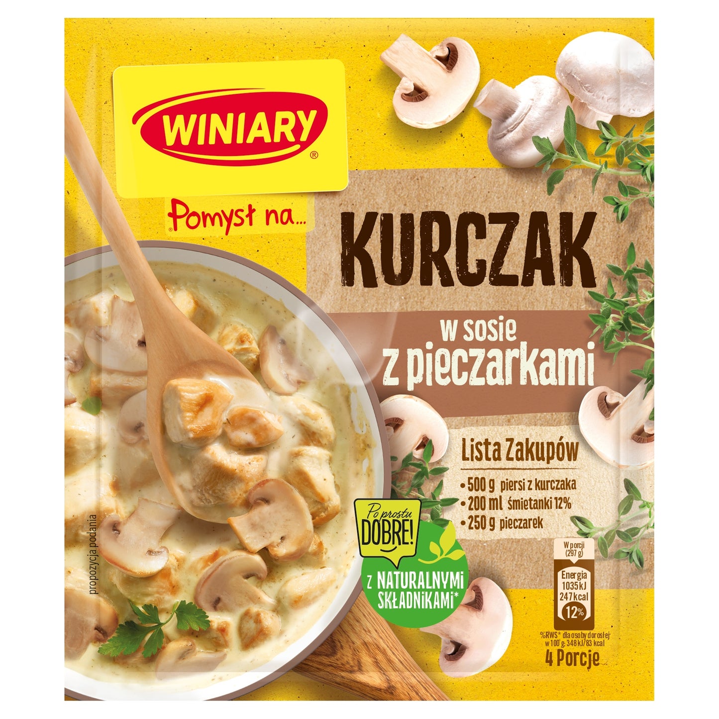 WINIARY POMYSŁ NA KURCZAKA Z PIECZARKAMI 32G