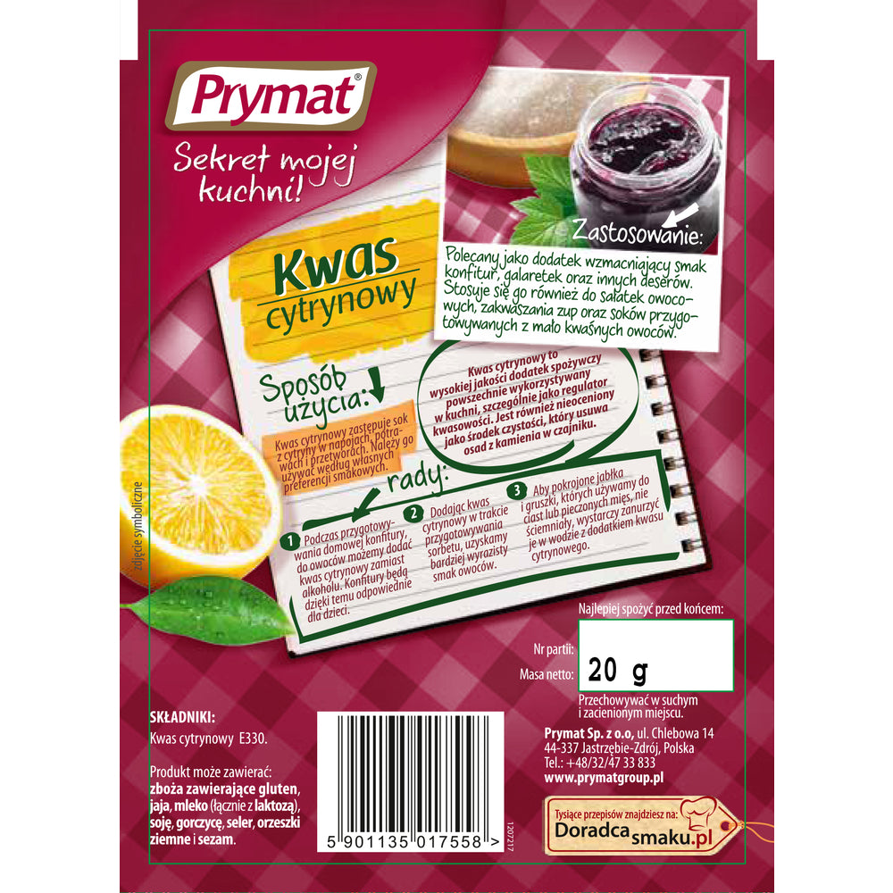Kwasek cytrynowy Prymat 50g