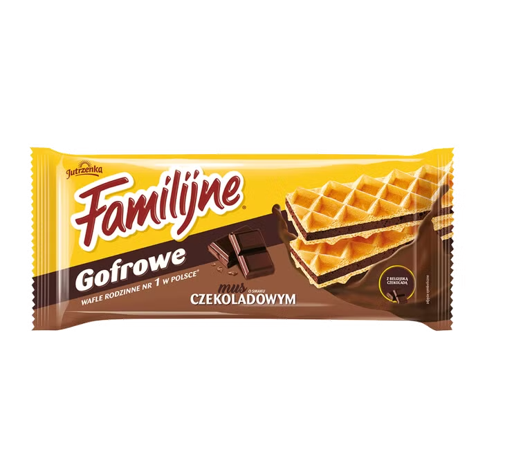 JUTRZENKA WAFLE FAMILIJNE GOFROWE CZEKOLADOWE 130G
