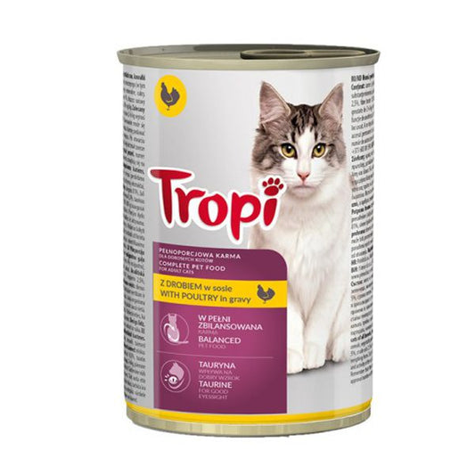 TROPI KARMA DLA KOTA Z DROBIEM W SOSIE PUSZKA 415G