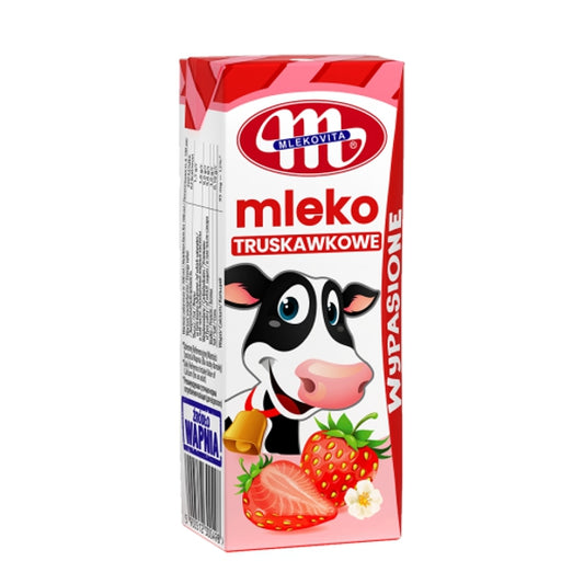 MLEKOVITA MLEKO WYPASIONE 200ML O SMAKU TRUSKAWKOWYM