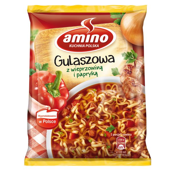 AMINO ZUPA GULASZOWA Z  WIEPRZOWINĄ I PAPRYKĄ 59G