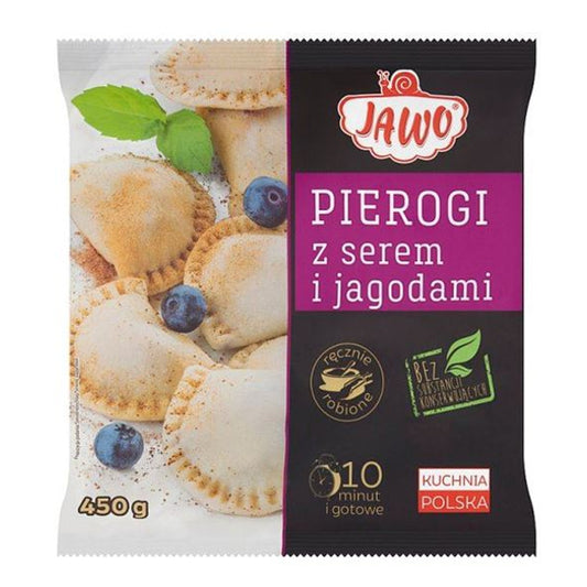 JAWO PIEROGI DOMOWE Z SEREM/JAGODAMI 450G