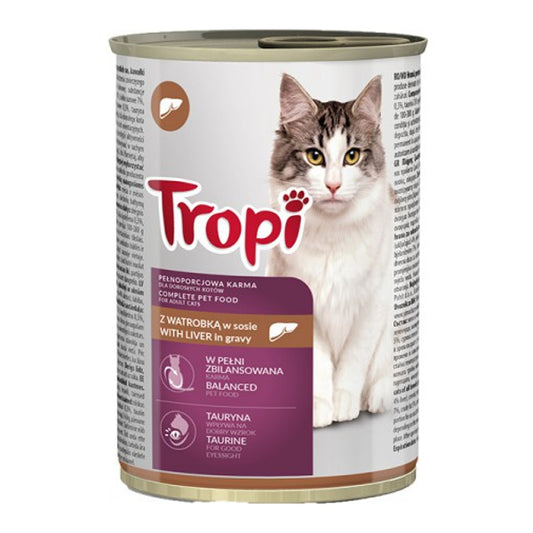 TROPI KARMA DLA KOTA Z WĄTRÓBKĄ W SOSIE PUSZKA 415G