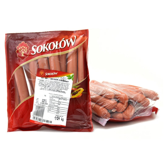 SOKOŁÓW PARÓWKI HOT DOG Z INDYKA 1KG