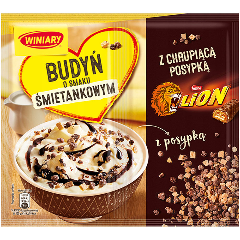 WINIARY BUDYŃ ŚMIETANKOWY Z POSYPKĄ LION 59G