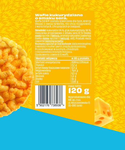 WK DZIK WAFLE KUKURYDZIANE 120G SEROWE